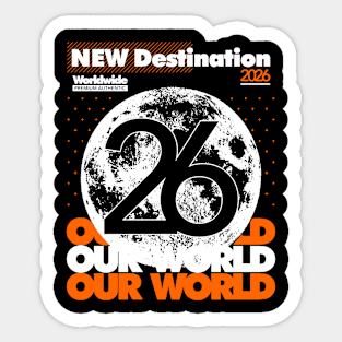 One World - New Destination Vintage Sticker